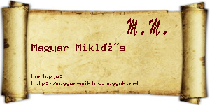 Magyar Miklós névjegykártya