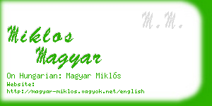 miklos magyar business card